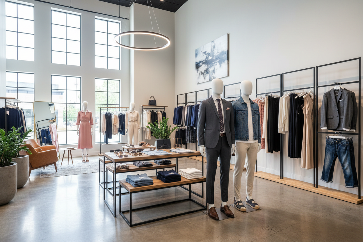 una tienda de ropa de hombres y mujeres 